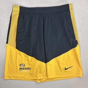 Missouri Mizzou Tigers Nike Dri-Fit Gym Basketball Shorts Black Yellow Medium